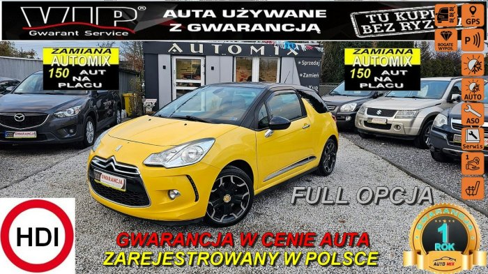 Citroen DS3 FULL OPCJA !Najlepszy 1,6 HDI 112KM ,naVI.GwaRanCja / Możliwa zamiana