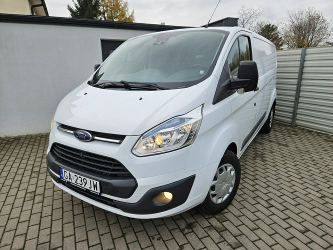 Ford Transit Custom 2.2 TDCi 125KM LONG bezwypadek BDB WYPOSAŻENIE FV 23% 3 osobowy L2