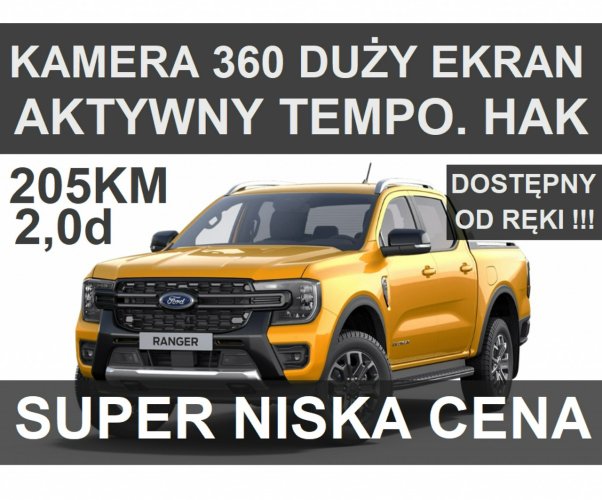 Ford Ranger Nowy Ranger Wildtrak 205KM 4x4 Rolera Kamera 360 Niska Cena 2561 zł VI (2022-)