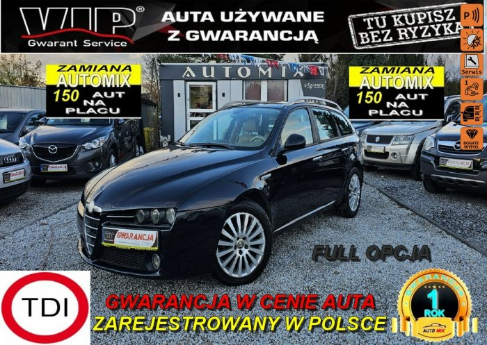 Alfa Romeo 159 Perełka!168tys przebieg,Nowe sprzęgło,rozrząd, FULL ,GWARANCJA,Zamiana I (2005-2011)