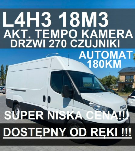 Iveco Daily 35S18 H 18m3 L4H3 Automat 180KM Akt. Tempo. Kamera Super Niska Cena 2262 zł