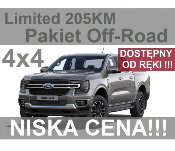 Ford Ranger Nowy Ranger Limited 205KM 4x4 Pakiet Off-Road Niska Cena  2328 zł VI (2022-)