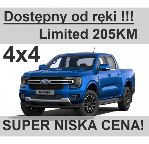 Ford Ranger Nowy Ranger Limited 205KM 4x4 Pakiet Off-Road Niska Cena  2328 zł VI (2022-)